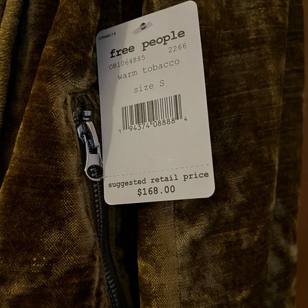 NWT Free People Crushed Velvet MOTO “Warm Tonacco” Jacket S Small - Picture 3 of 3